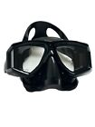 Promate 4 Lens Panoramic Purge Mask, All Black. Snorkeling Scuba Diving Mask.