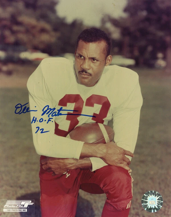 FOTO 8x10 firmada autografiada por Ollie Matson + patio 72 los angeles rams beckett bas Foto 1 de 2