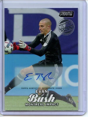2017 Topps Stadium Club MLS Soccer MEMBERS ONLY Auto #86 Evan Bush #7/20 - Image 1 of 2