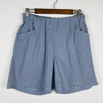 Pantalones Cortos Orvis Talla Pequeña Rayas Informales Azul Blanco Mezcla de Algodón Bolsillos Foto 1 de 4