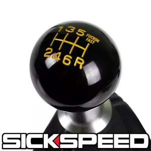BLACK/YELLOW FING FAST MANUAL SHIFT KNOB 7 SPEED WITH ADAPTER FOR C7 CORVETTE - Bild 1 von 1