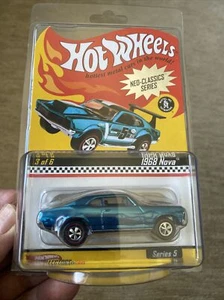 Hot Wheels BLU 68 CHEVY NOVA Redline Club RLC Serie 5 Neo Classics #9932/11000 - Foto 1 di 10