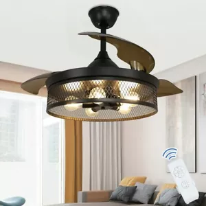 Depuley 42'' Caged Ceiling Fan with Lights Remote Control Vintage Flush Mount - Picture 1 of 12