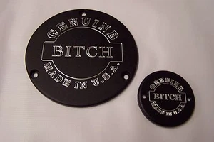 Juego de cubiertas personalizadas EVO Derby-points se adapta a Harley Davidson genuino B***CH - Imagen 1 de 1