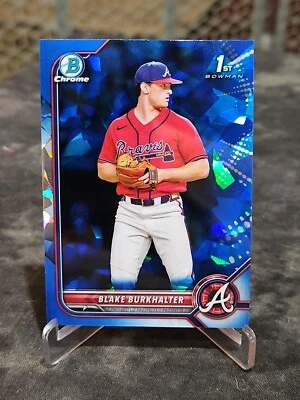 2022 Bowman Draft Sapphire BLAKE BURKHALTER #BDC-10 1st Prospect Atlanta Braves - Image 1 of 2