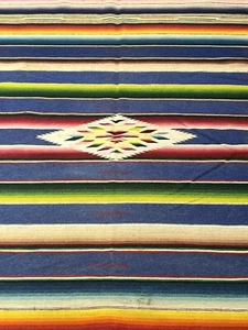 Chimayo Decke Weben New Mexico 40er Vintage Antik 66"" x 25"" Dekor #1 - Bild 1 von 14