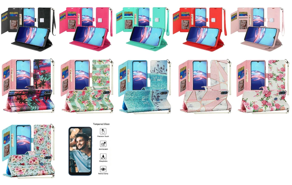 For Motorola Moto E (2020) XT2052DL / Moto E7 XT20522PP Wallet Case Cover + TG - Image 1 of 1