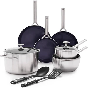 Cookware Triple Steel Set Di Pentole Antiaderente in Acciaio Inox in Ceramica Ri - Foto 1 di 12