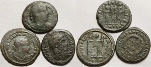 Lot, 3 ancient Roman coins Constantine Laurel wreath, camp gate, Legion soldiers - Picture 1 of 5