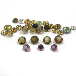 Natural Multi Tourmaline Round Cut Loose Gemstone Lot 30 Pcs 2.5-4 MM 5 CT - Picture 1 of 3