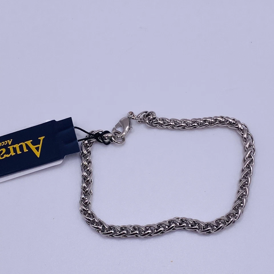 Aura 银色厚链手链 7 英寸全新 — 第 1/4 张图片