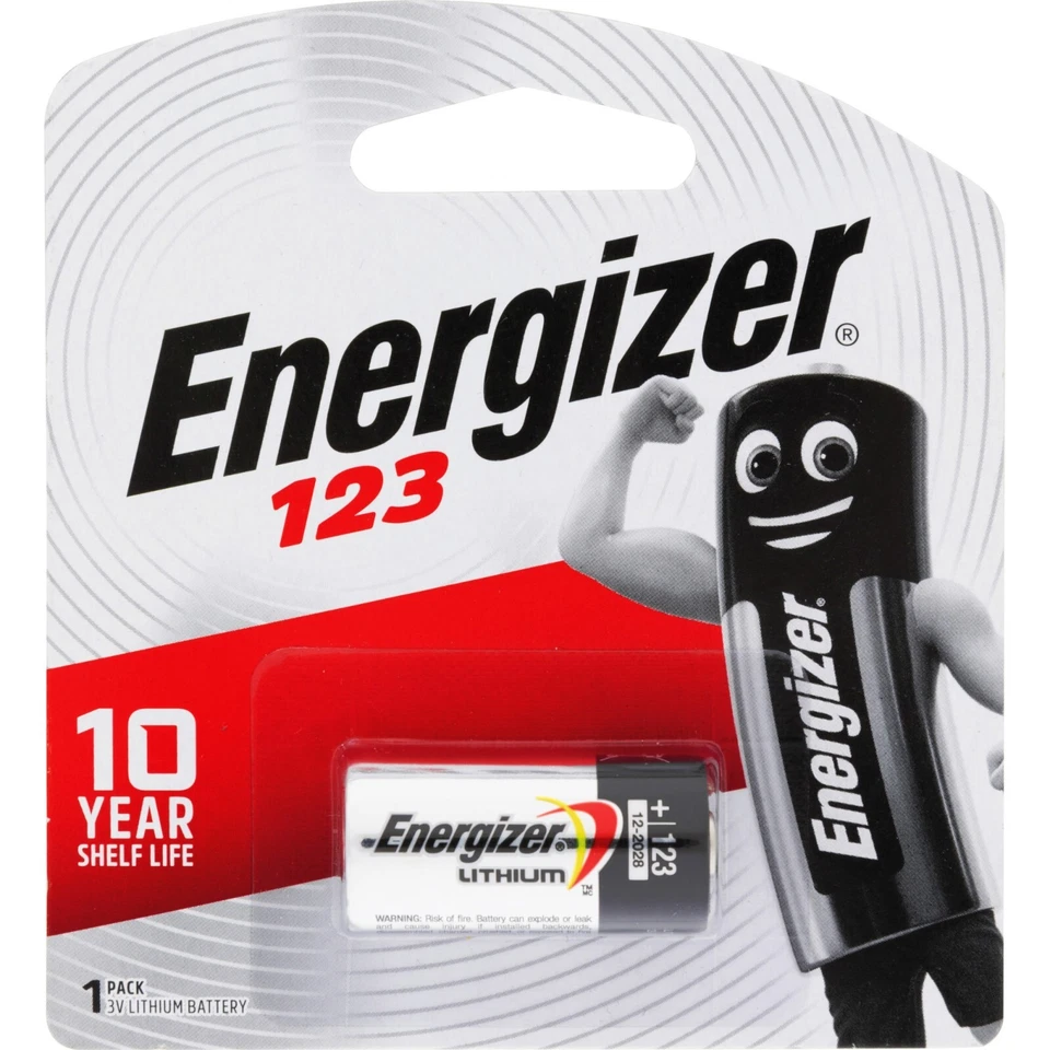 Energizer 3V 123, RL123A, CR123A, CR123A, K123LA mira láser cámara de batería Foto 1 de 4
