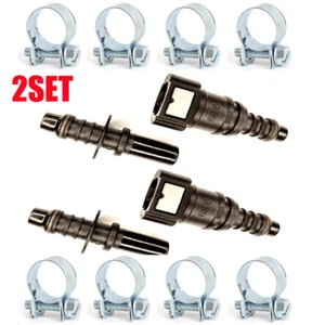 2SET 8mm 10mm Car Motorcycle Black Fuel Line Hose Quick Release Connector UK - Picture 1 of 1