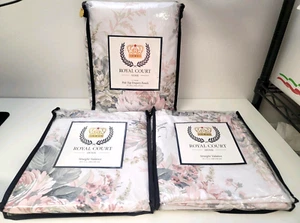 Royal Court Home Estelle Blush Pole top Drapery Set of 2 Panels & 2 Valances - Picture 1 of 7