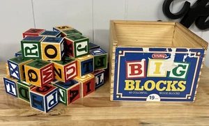 Big Wood Blocks 42 ABC's 1"5/8 Wood Case Schylling 2001 - Picture 1 of 8