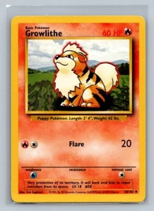 Pokémon TCG Growlithe Base Set 28/102 Regular Unlimited Uncommon - Picture 1 of 2