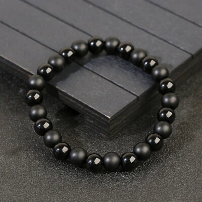 8MM Lake Blue Gemstone Bracelets Men Women Healing Stone Chakra Bangle Jewelry - Image 1 of 4