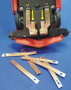 8-STÜCK SCHLEIFER EINSÄTZE in KUPFER für Carrera SERVO 132 / 140 TOP 79366 - Bild 1 von 5