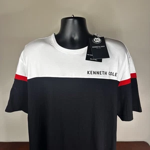 Kenneth Cole Short Sleeve Shirt Men’s 2XL Colorblock Black White Big & Tall Nwt - Picture 1 of 7