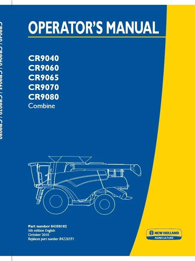 NUEVO MANUAL DE OPERADOR COMBINADO HOLLAND CR9040 CR9060 CR9065 CR9070 CR9080 Foto 1 de 1