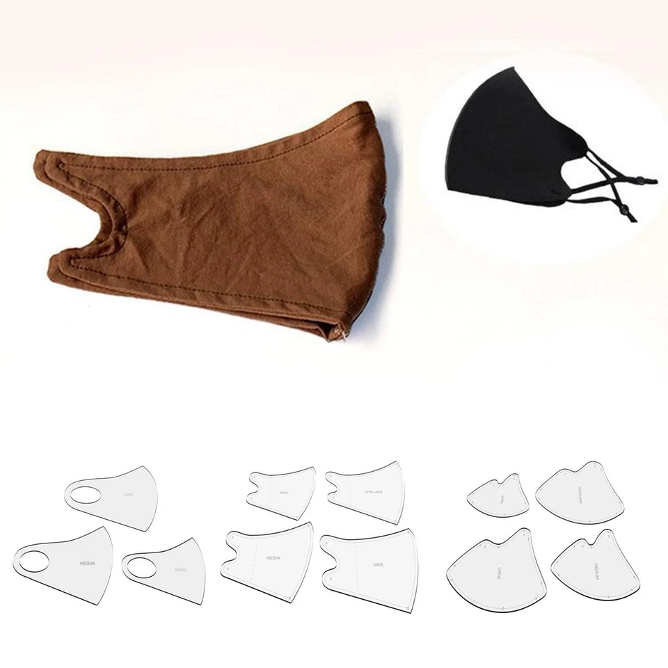 3pcs/4pcs Clear Acrylic Face Mask Covering Template Mask Pattern Sewing Template - Image 1 of 1
