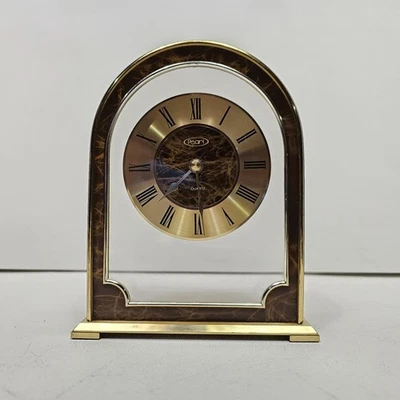 Reloj de repisa Hechinger Cuarzo (W. Alemania) 6" latón, efecto flotante. ¡Funcionando!  Foto 1 de 4