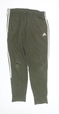 Adidas Mens Khaki Green Joggers L Cotton Blend Sweatpants Casual - Image 1 of 4