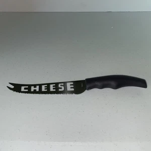 Cheese Knife Cut Out Design On Serrated Blade w/ Black Handle MCM Vibes - Picture 1 of 5