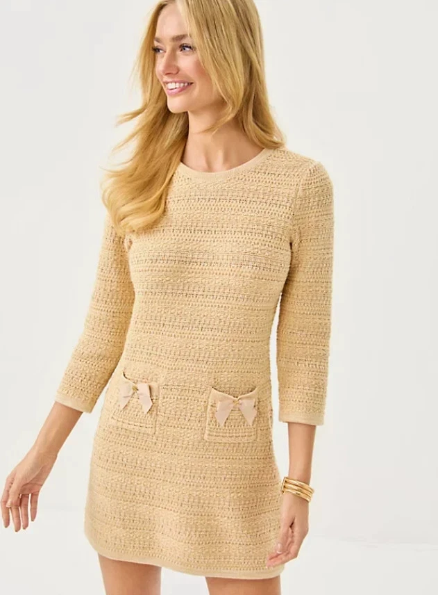 NWT Lilly Pulitzer Rhysa Sweater Dress Rattan Metallic Marl , Choose Size - Image 1 of 4