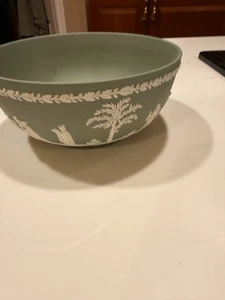 Wedgwood türkis grün Jasperware Opferschale 8" T x 3,5" H SCHÖN - Bild 1 von 4