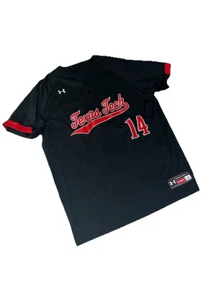 Under Armour Texas Tech Raider Baseball Jersey Stitched Men's L Black Large - Image 1 of 4