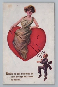 Love Romance Uomo Donna Umorismo Fumetto Cartolina d'epoca - Foto 1 di 2