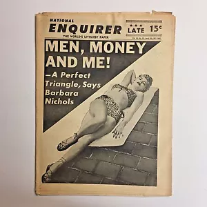 Tabloid vintage National Enquirer aprile 1960 Barbara Nichols Frank Lane MLB - Foto 1 di 2