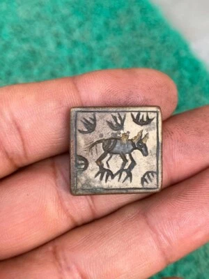 1800s Antique Old Bronze Hand Carved Animal Figured Jewelry Mold Die Collectible - Image 1 of 3