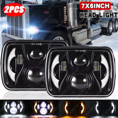 Faro LED 7x6" 5x7" haz alto/bajo halo DRL para Peterbilt 365 367 379 386 389 Foto 1 de 4