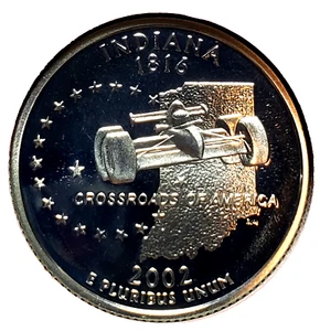 2002-S Gem Proof Silver Indiana Washington State Quarter - Picture 1 of 1