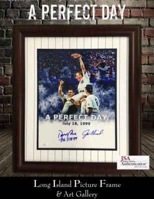 David Cone Joe Girardi NY Yankees A Perfect Day Signed Photo Custom Framed JSA - Image 1 of 4