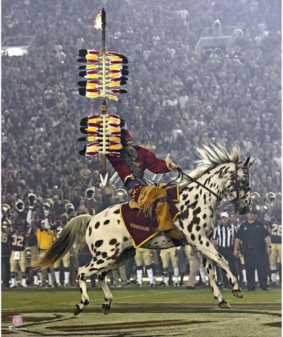 Florida State Seminoles Unsigned Osceola and Renegade Pre-Game Photograph Cover