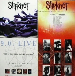 Póster promocional Slipknot 2005 9.0 en vivo doble cara impecable nuevo stock antiguo - Imagen 1 de 1