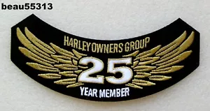 ⭐"NEW STYLE" HARLEY DAVIDSON OWNERS GROUP HOG H.O.G. 25 YEAR MEMBER VEST PATCH - Picture 1 of 1