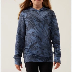 Sudadera con Capucha Athleta Girl In Your Element 2.0 Sumi Azul Mármol Suave Modal Talla XXL - Imagen 1 de 11