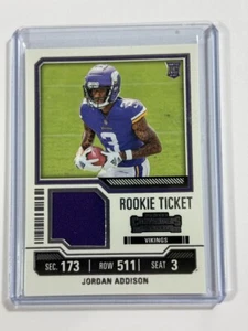 2023 Panini Contenders Jordan Addison Rookie Ticket Relic #TS20 MIN Vikings RC - Picture 1 of 2