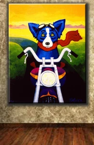 George Rodrigue blue dog Absolut series Canvas Painting Modern Wall Art HD print - Picture 1 of 8