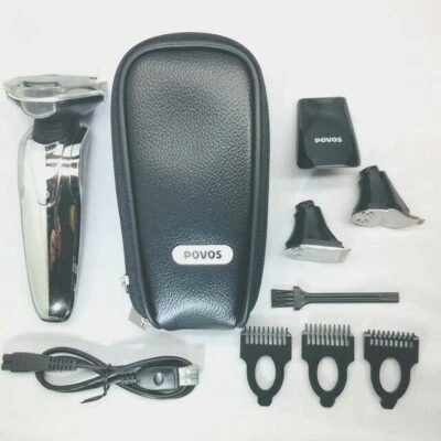 POVOS 4 en 1 Juego de Acicalamiento para Hombres, Maquinilla de Afeitar Eléctrica Carga USB, Cabello Foto 1 de 4