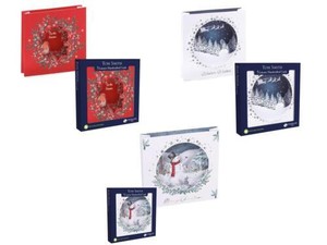 Christmas Cards Luxury Handcrafted Tom Smith Pack 5 Square Traditional Designs