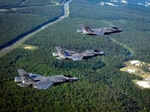 Fighter Squadron F-35C Lightning Forest Eglin Florida Photo Poster Art Print - Picture 1 of 1
