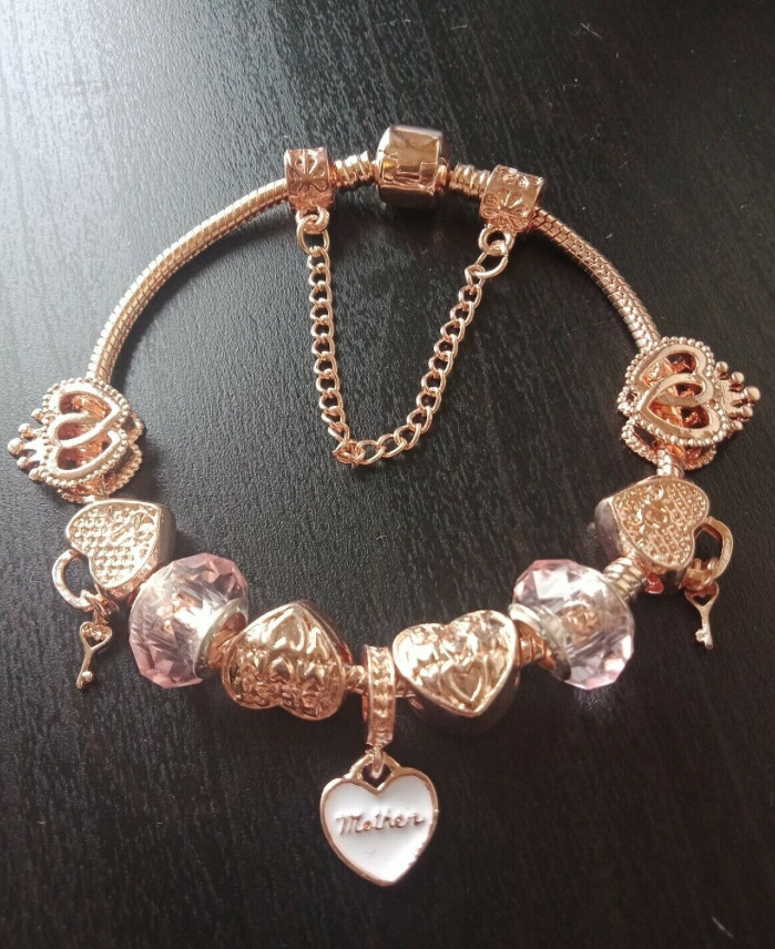 Rose Gold Plated Charm Bracelet Come 