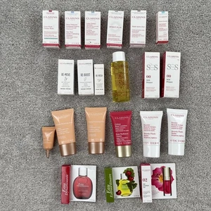 Clarins Travel Sample Cryo Flash Cream Mask Cleanser Primer Beauty Flash Lip Oil - Picture 1 of 12