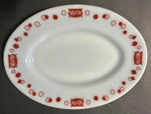 Vintage Pyrex Rot Wasserkocher Restaurant Texas Cafe Platte 9,5" Oval Abendessen Hackteller - Bild 1 von 7