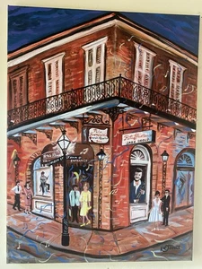 K C JONES Pete’s Place Bourbon St IMPRESIÓN Nueva Orleans Louisiana Pete Fountain Art - Imagen 1 de 9